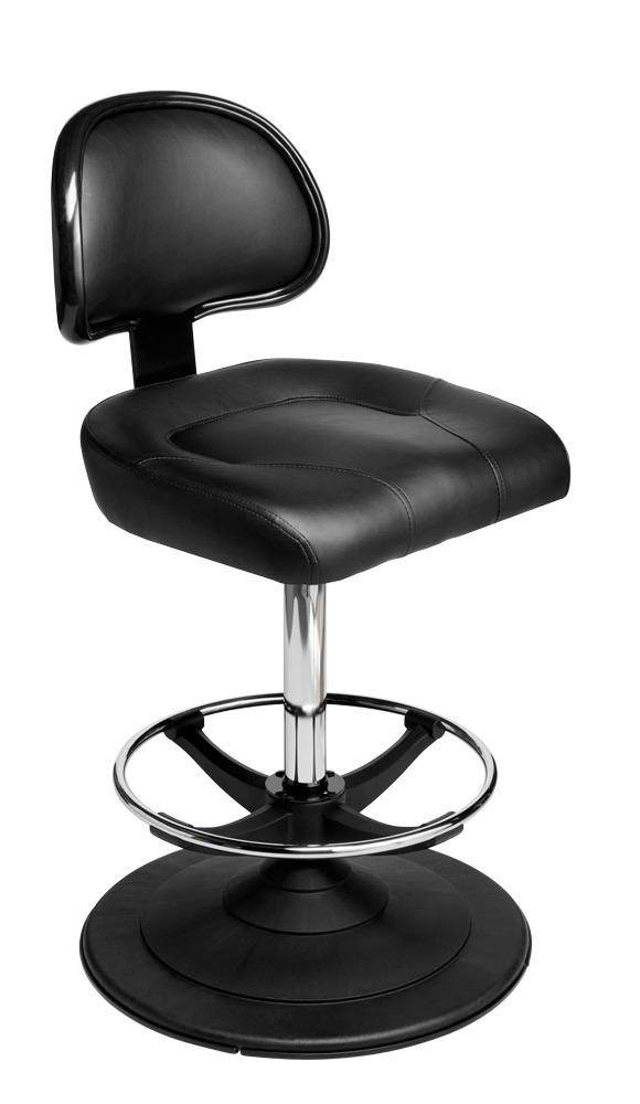 Galaxy casino chair. Casino seating for slot and table games. Disc base gaming stool with footring and swivel mechanism.