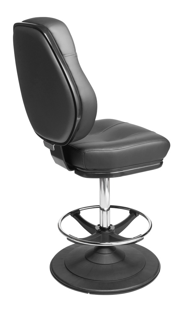 Gemini casino chair. Casino seating for slot and table games. Disc base gaming stool with footring and swivel mechanism.