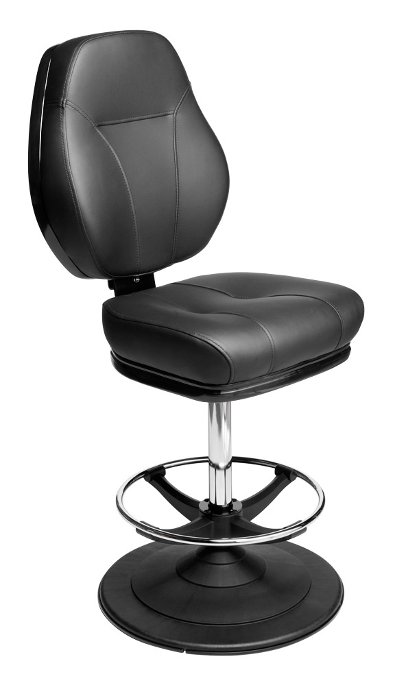 Gemini casino chair. Casino seating for slot and table games. Disc base gaming stool with footring and swivel mechanism.