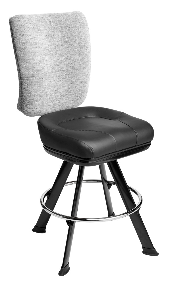 Neptune casino chair. Casino seating for slot and table games. 4-Legged gaming stool with footring and swivel mechanism.