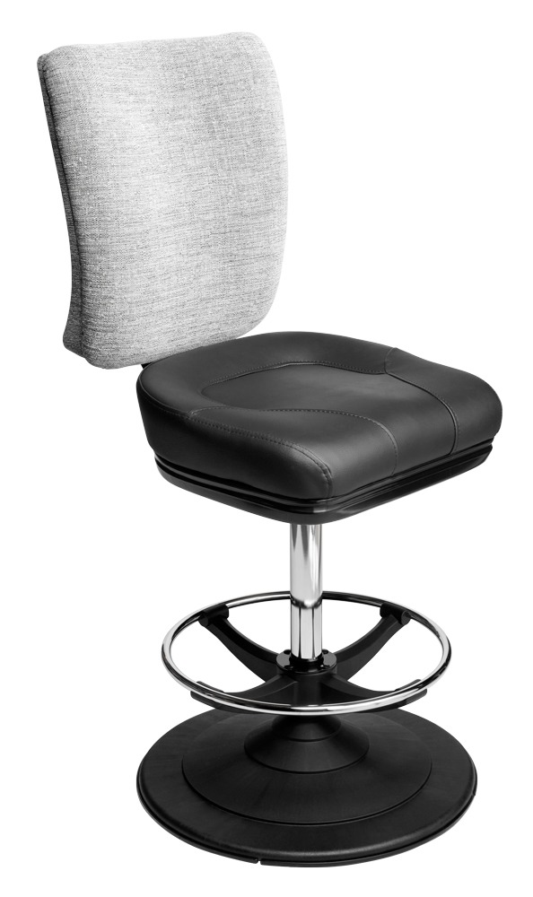 Neptune casino chair. Casino seating for slot and table games. Disc base gaming stool with footring and swivel mechanism.