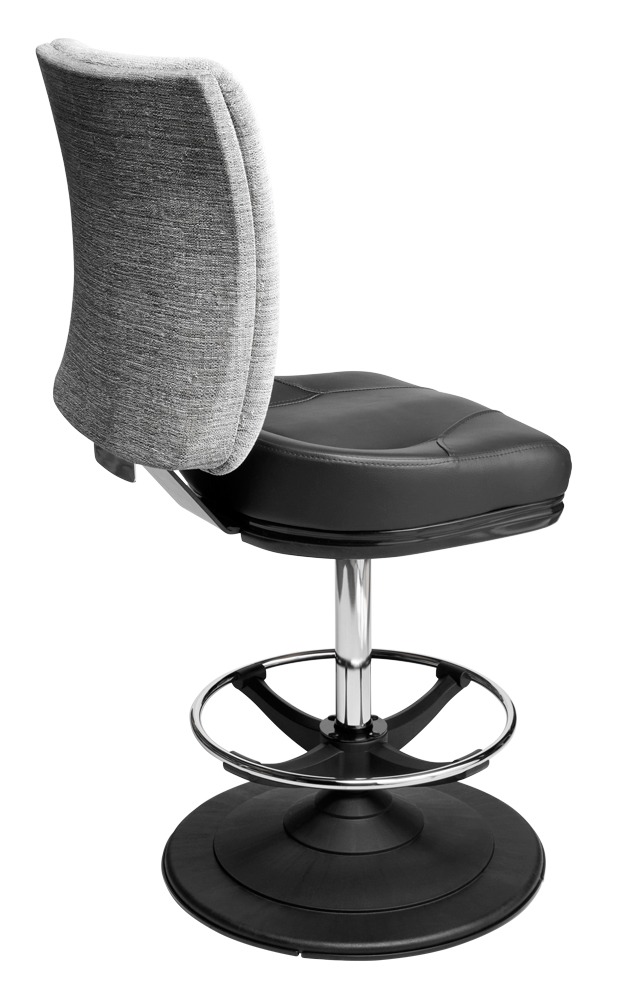 Neptune casino chair. Casino seating for slot and table games. Disc base gaming stool with footring and swivel mechanism.