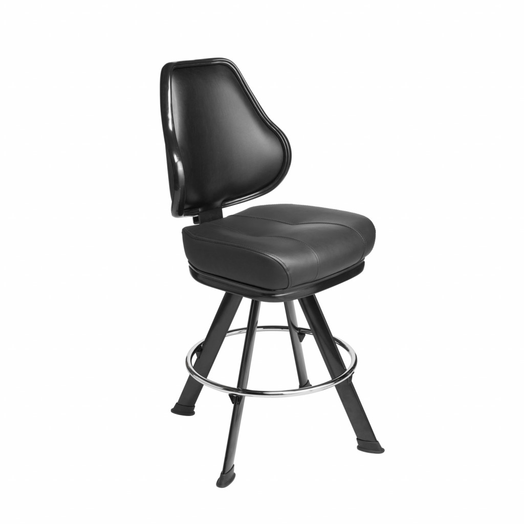 Orion casino chair. Casino seating for slot and table games. Disc base gaming stool with footring and swivel mechanism.