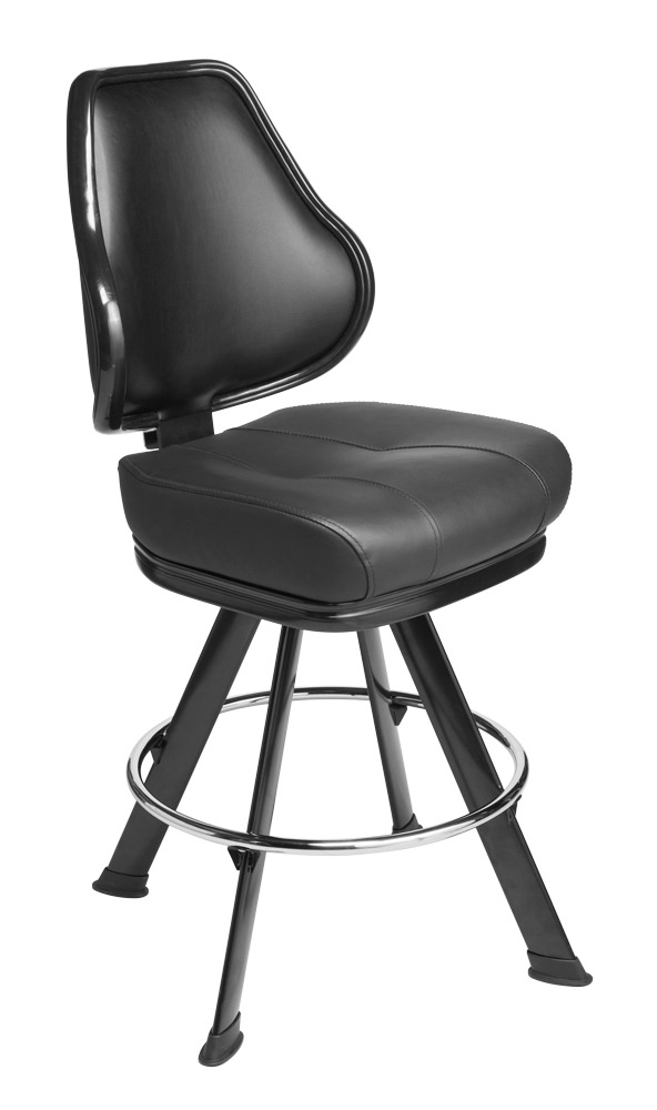 Orion casino chair. Casino seating for slot and table games. 4-Legged gaming stool with footring and swivel mechanism.