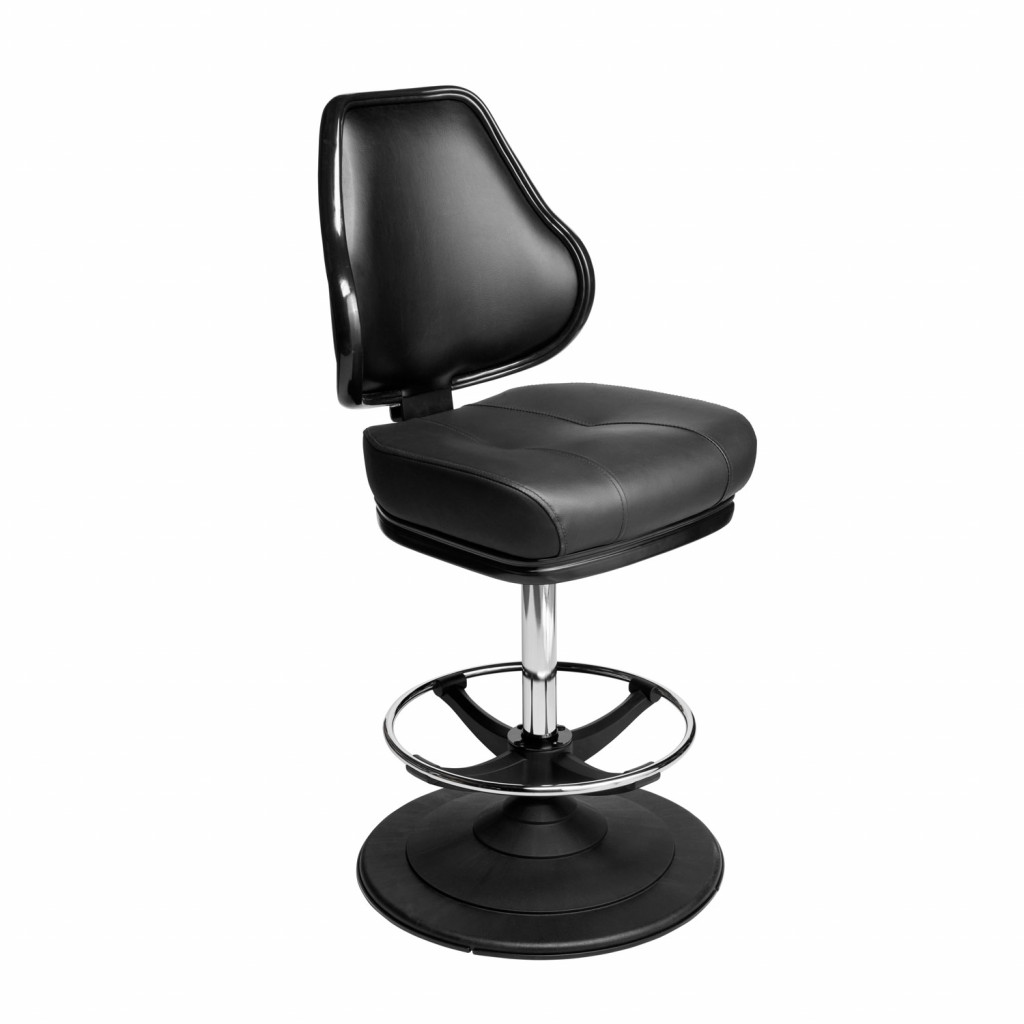 Orion casino chair. Casino seating for slot and table games. Disc base gaming stool with footring and swivel mechanism.