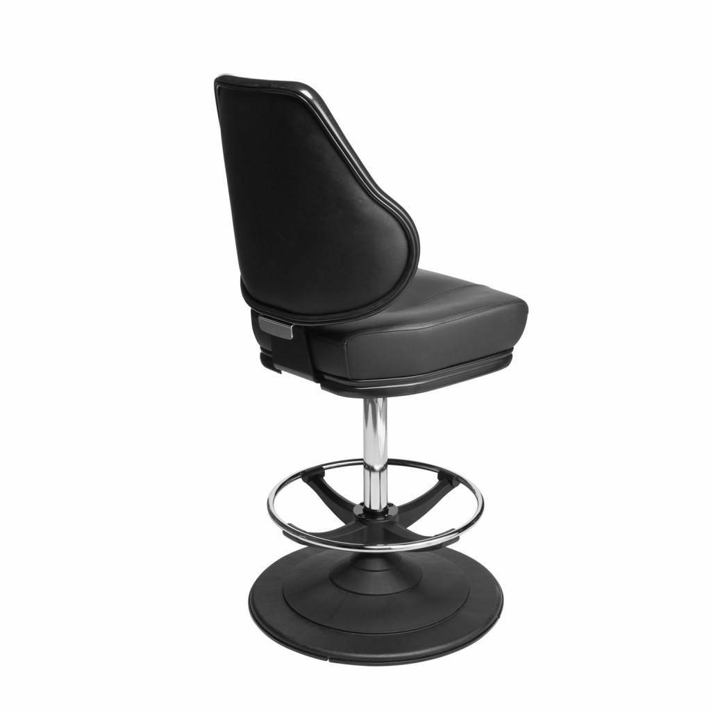 Orion casino chair. Casino seating for slot and table games. Disc base gaming stool with footring and swivel mechanism.
