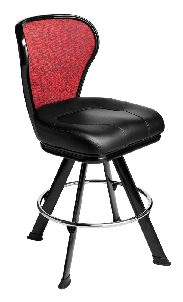 Pegasus casino chair. Casino seating for slot and table games. 4-Legged gaming stool with footring and swivel mechanism.