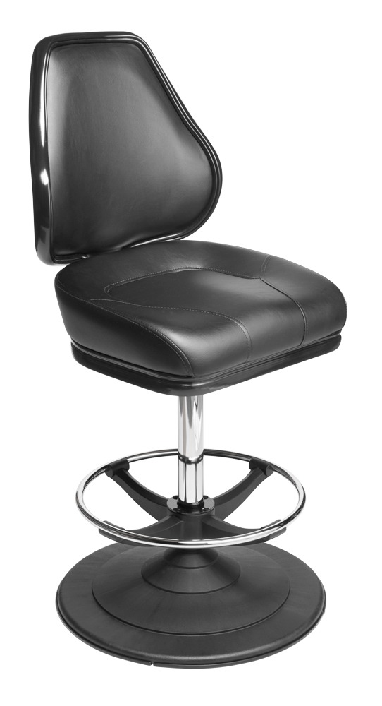 Platinum casino chair. Casino seating for slot and table games. Disc base gaming stool with footring and swivel mechanism.