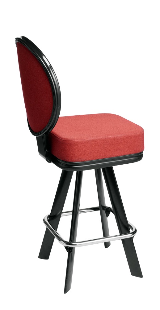 Saturn casino chair. Casino seating for slot and table games. 4-Legged gaming stool with footring and swivel mechanism.