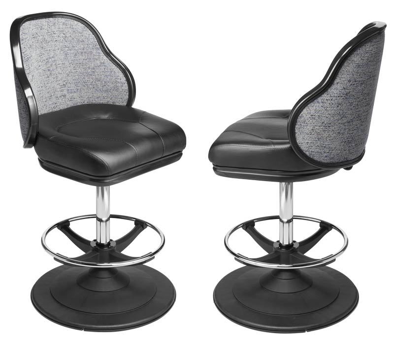 Jupiter Gaming Stool. Casino slot and table game chair with footring and swivel mechanism.