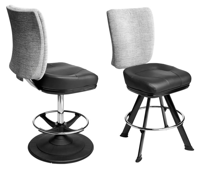 Neptune Gaming Stool. Casino slot and table game chair with footring and swivel mechanism.