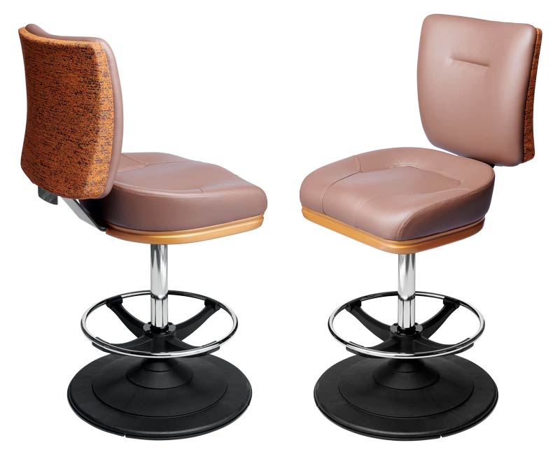 Poseidon Gaming Stool. Casino slot and table game chair with footring and swivel mechanism.