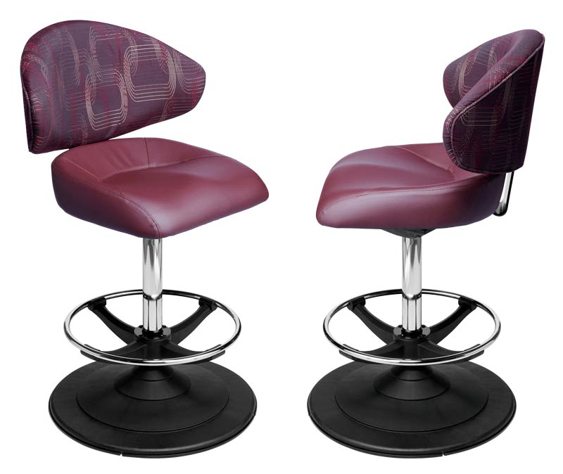 Waratah Gaming Stool. Casino slot and table game chair with footring and swivel mechanism.