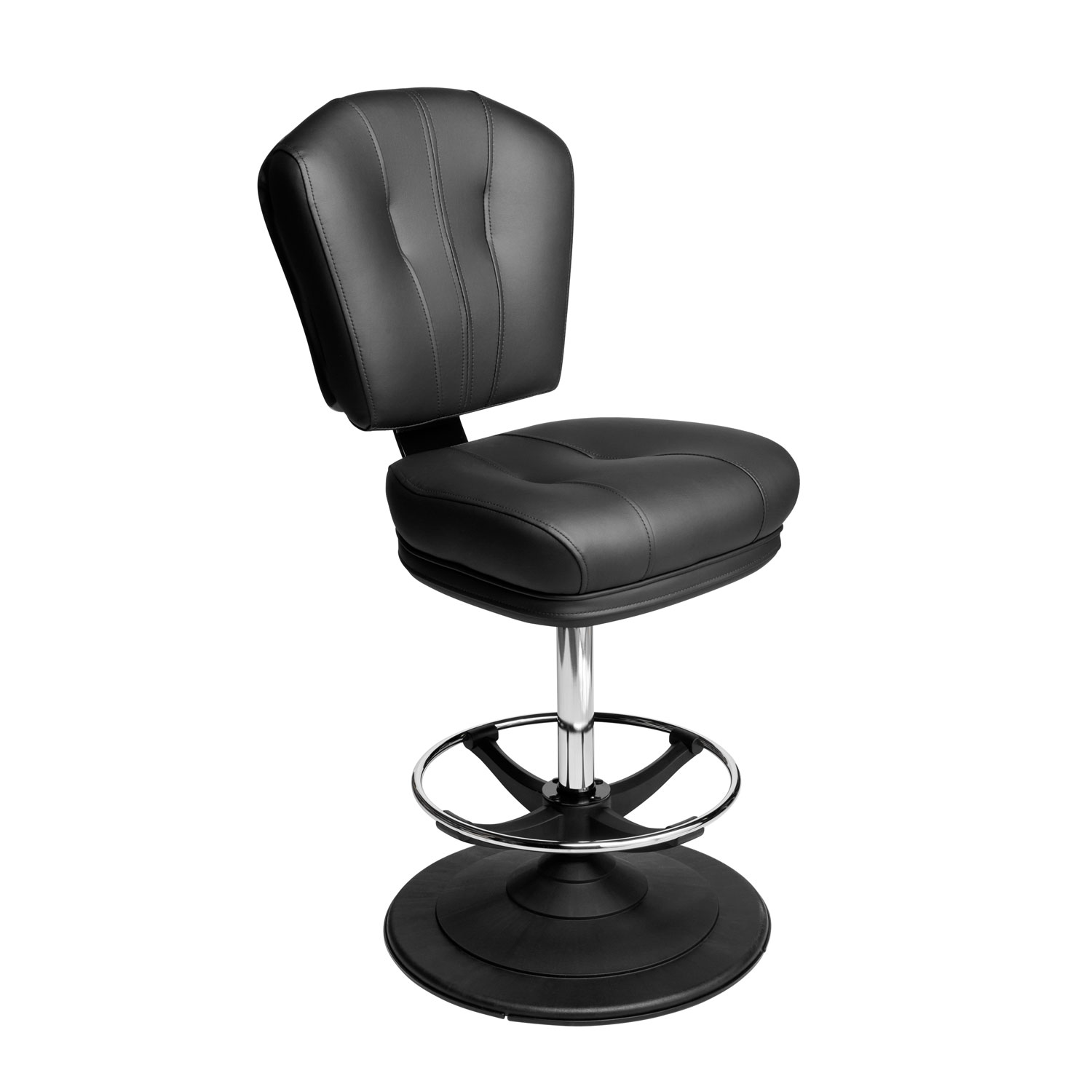Monte carlo casino chair gaming stool with quick-release seat and ezi-glide disc base and chrome centre-column