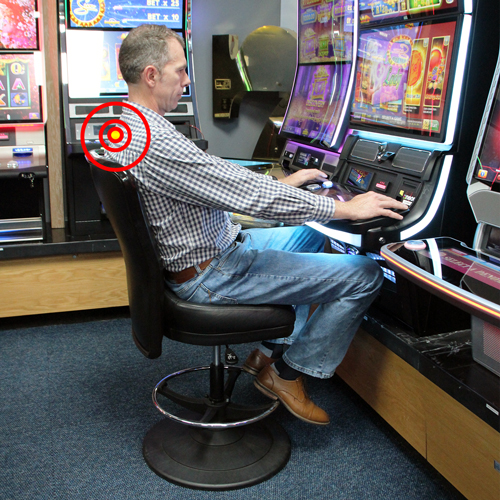 correct ergonomic sitting posture when gaming in a casino, club or hotel