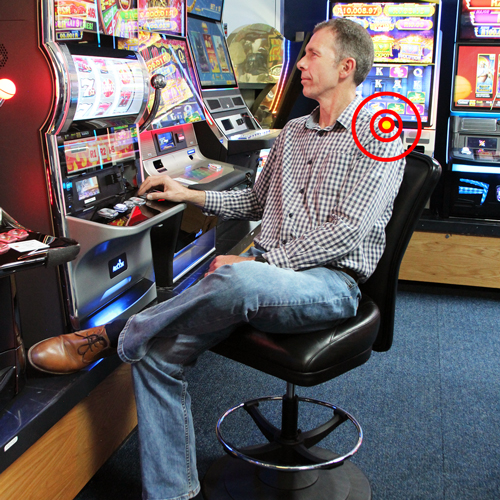 correct ergonomic sitting posture when gaming in a casino, club or hotel