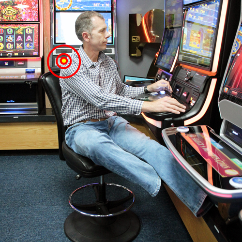correct ergonomic sitting posture when gaming in a casino, club or hotel